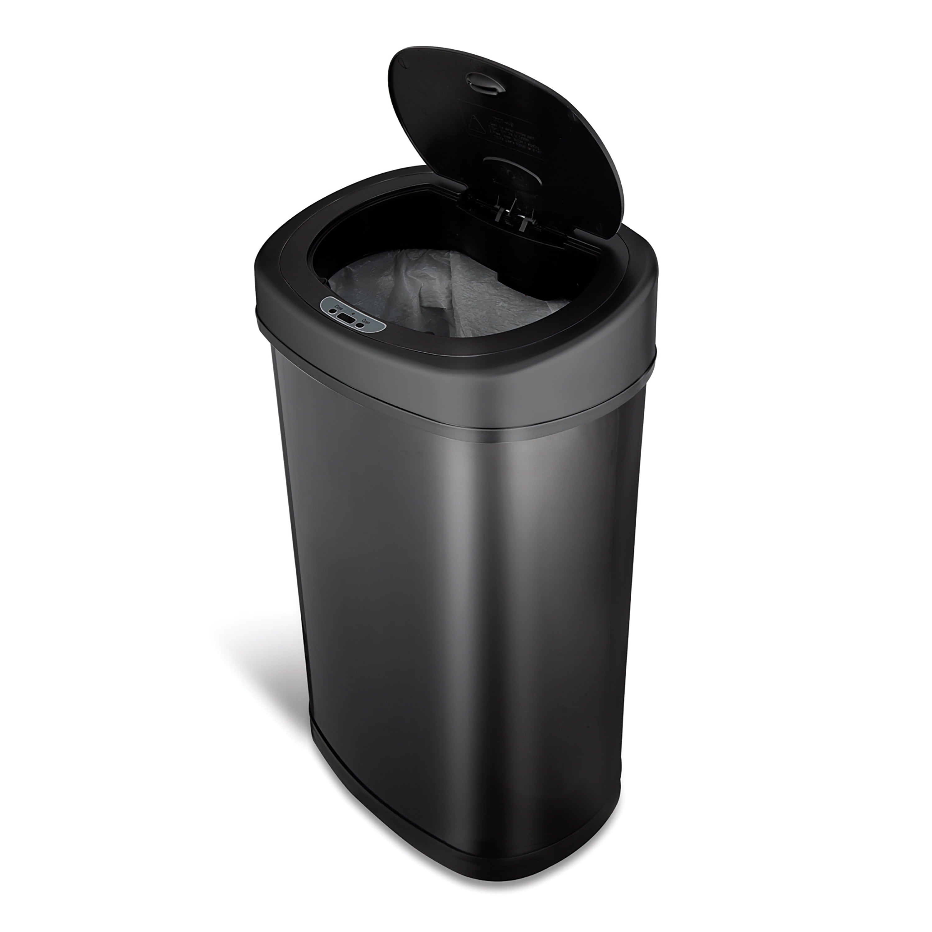 Automatic Kitchen Trash Can, 13.2 Gallon Stainless Steel Motion Sensor Garbage Bin with Soft Close Lid, Black