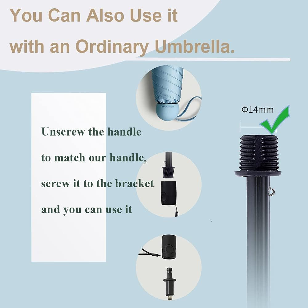 Universal Baby Stroller Sun Protection Parasol, with Umbrella Clip Fixing Device, UPF 90+ UV Protect Pushchair Sun Parasol (Black)