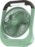 Rechargeable Fan, Battery Operated Fan, Portable Personal Fan, Battery Powered Desk Fan, with LED Light Fan, 8-Inch USB Fan with Timer, Quiet Fan for Bedroom, Home, Camping, Outdoor