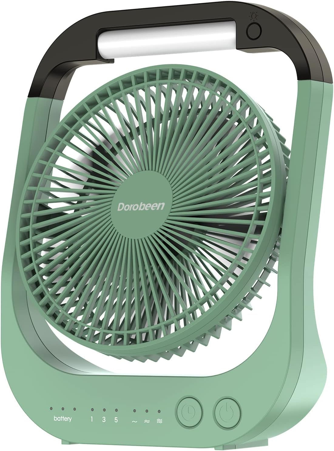Rechargeable Fan, Battery Operated Fan, Portable Personal Fan, Battery Powered Desk Fan, with LED Light Fan, 8-Inch USB Fan with Timer, Quiet Fan for Bedroom, Home, Camping, Outdoor