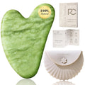 Gua Sha Facial Tools, Jade Guasha Tool for Face - Lime Green | Face Massage Tool for Jawline Sculpting, Puffiness Reducing, Gua Sha Double Chin Reducer, Skin Care Gift with Silicone Case