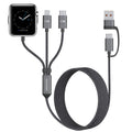 60W Fast Charging Cable for Apple Watch Charger, 6-In-1 Portable Multi Charging Cable for Apple Watch Series 1–11/Se/Ultra (Black, 120)