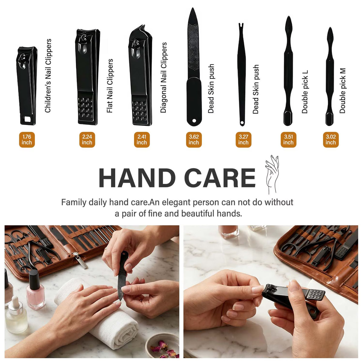Manicure Set Professional Nail Clipper Kit 26Pcs Stainless Steel Manicure Kit, Nail Care Tools