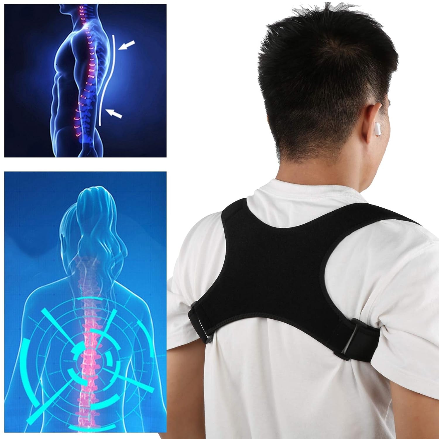 Back Straightener Posture Corrector, Posture Corrector for Men and Women, Adjustable Upper Back Brace, Back Posture Corrector Women