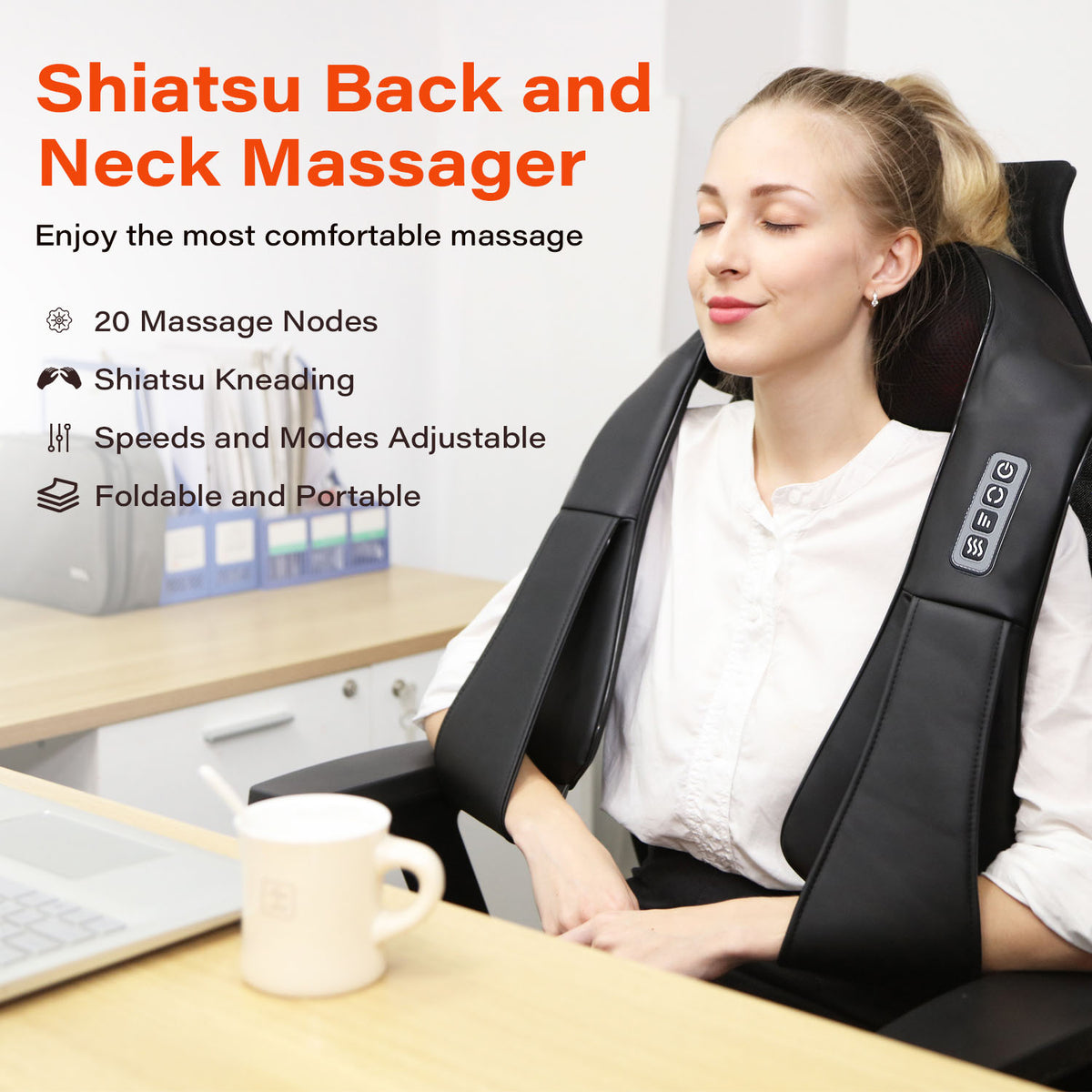 Shiatsu Neck Massager with Heat, Kneading Massage for Neck, Back & Shoulder Muscle Relief, Gift for Women Men Mom Dad, Father'S Day Mother'S Day Christmas