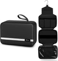 Toiletry Bag for Men & Women Travel Toiletry Bag Hanging Toiletry Bag Hygiene Bag with 4 Compartments Waterproof Bathroom Shower Bag for Traveling(Black)