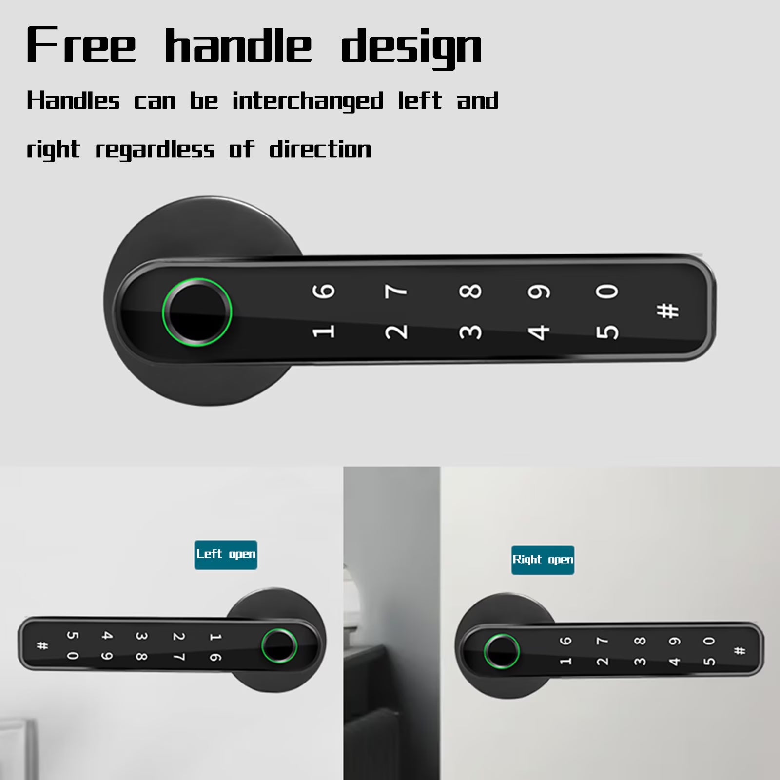 3 in 1 Smart Door Lock, Keyless Fingerprint,Password Lock,Easy Install, Keyless Entry Front Door Lock with Fingerprint,Great for Home, Apartment, Hotel and Off