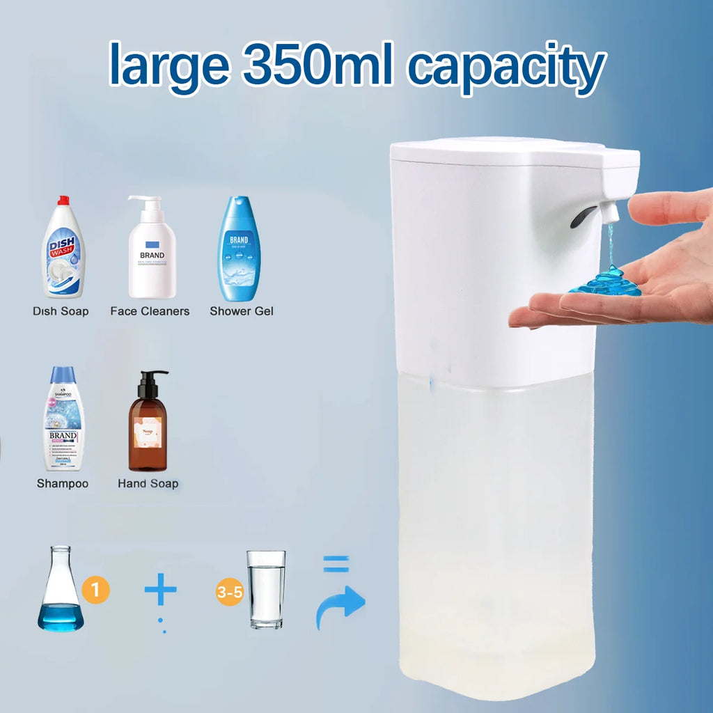 Automatic Soap Dispenser , 8.53 Oz/550Ml Touchless USB Rechargeable Dispenser Electric Wall Mounted 4 Levels Adjustable Foam Soap Dispenser Pump for Bathroom,Kitchen