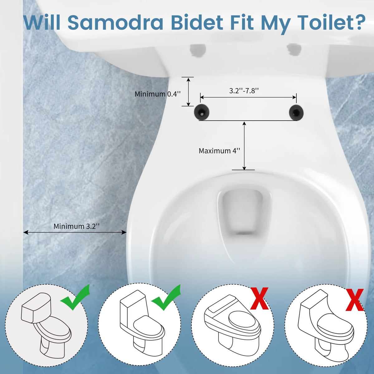 Bidet Attachment, Non-Electric Toilet Bidet Seat with Adjustable Water Pressure