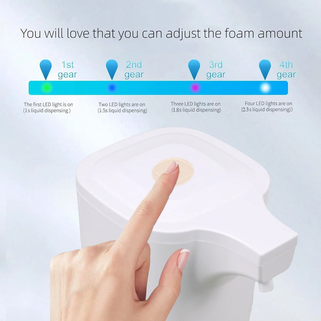 Automatic Soap Dispenser , 8.53 Oz/550Ml Touchless USB Rechargeable Dispenser Electric Wall Mounted 4 Levels Adjustable Foam Soap Dispenser Pump for Bathroom,Kitchen