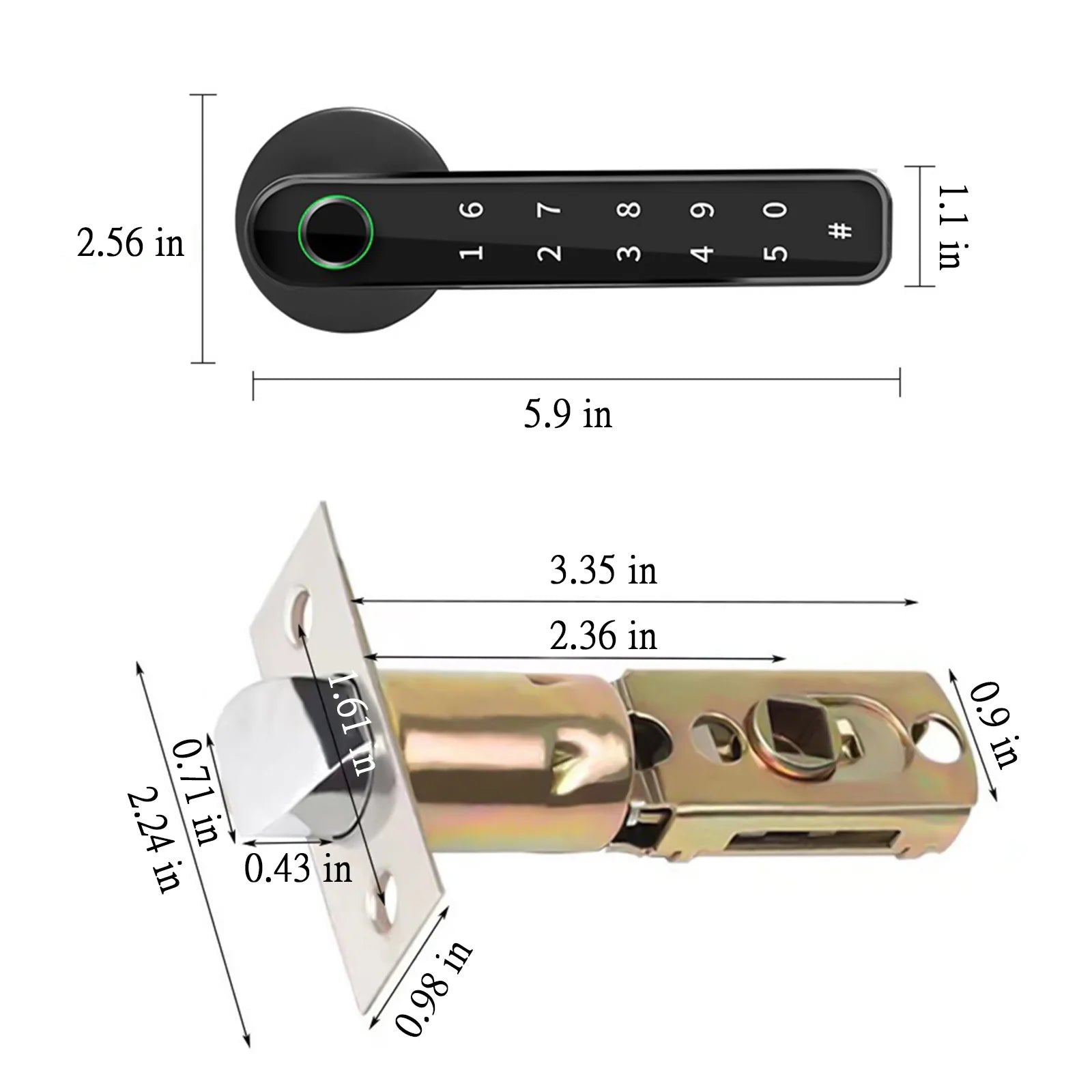 3 in 1 Smart Door Lock, Keyless Fingerprint,Password Lock,Easy Install, Keyless Entry Front Door Lock with Fingerprint,Great for Home, Apartment, Hotel and Off