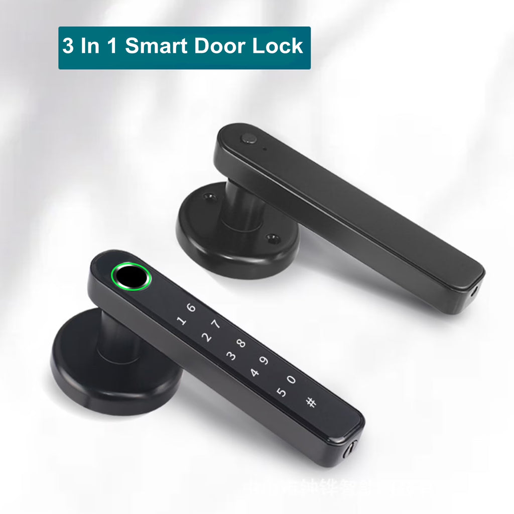 3 in 1 Smart Door Lock, Keyless Fingerprint,Password Lock,Easy Install, Keyless Entry Front Door Lock with Fingerprint,Great for Home, Apartment, Hotel and Off