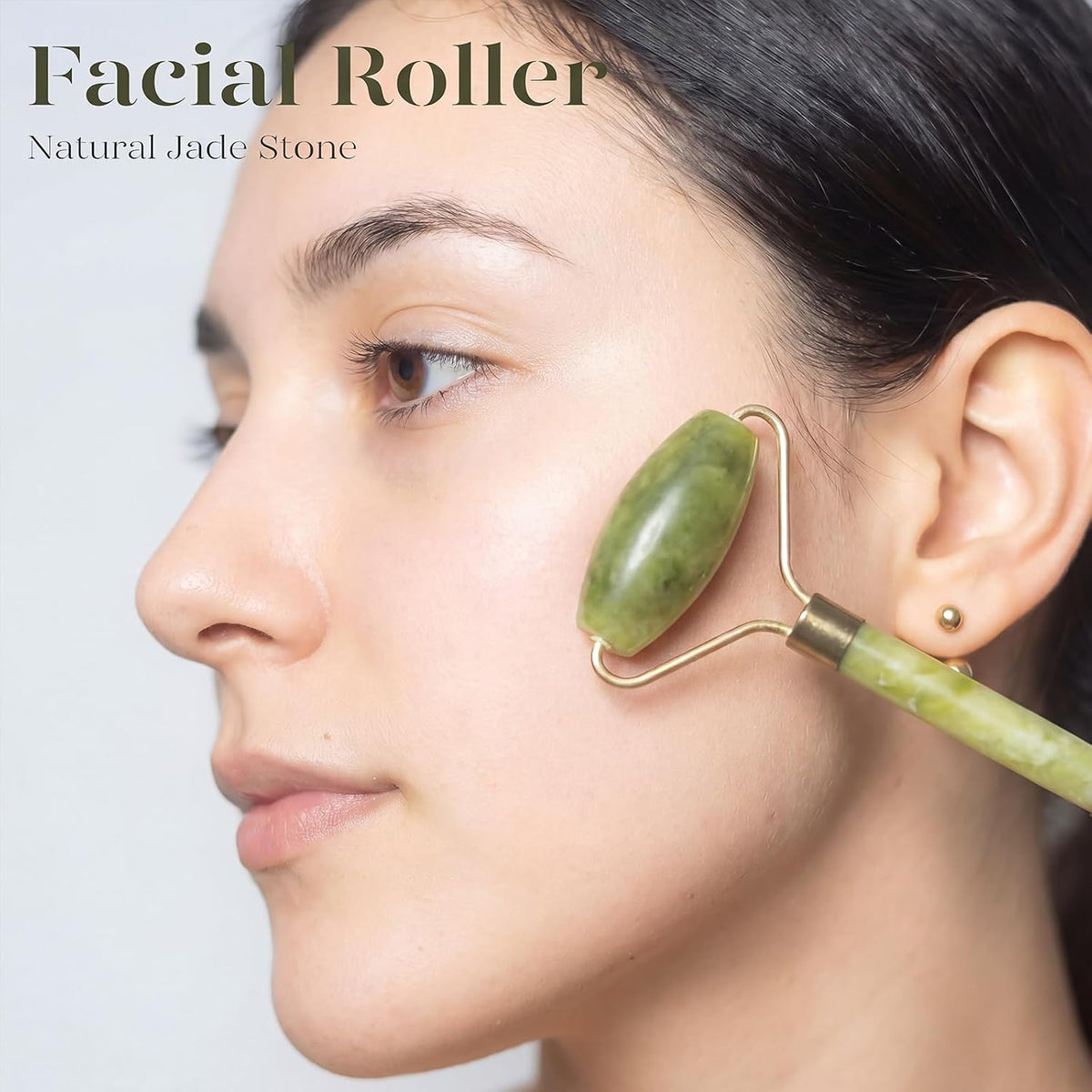 Icyme Jade Face Roller & Gua Sha Set,Self Care Gifts for Women | Facial Beauty Skin Care Tools for Home Spa & Travel Use, Cooling and Smoothing, Reduce Puffiness & Jawline Definition - Green