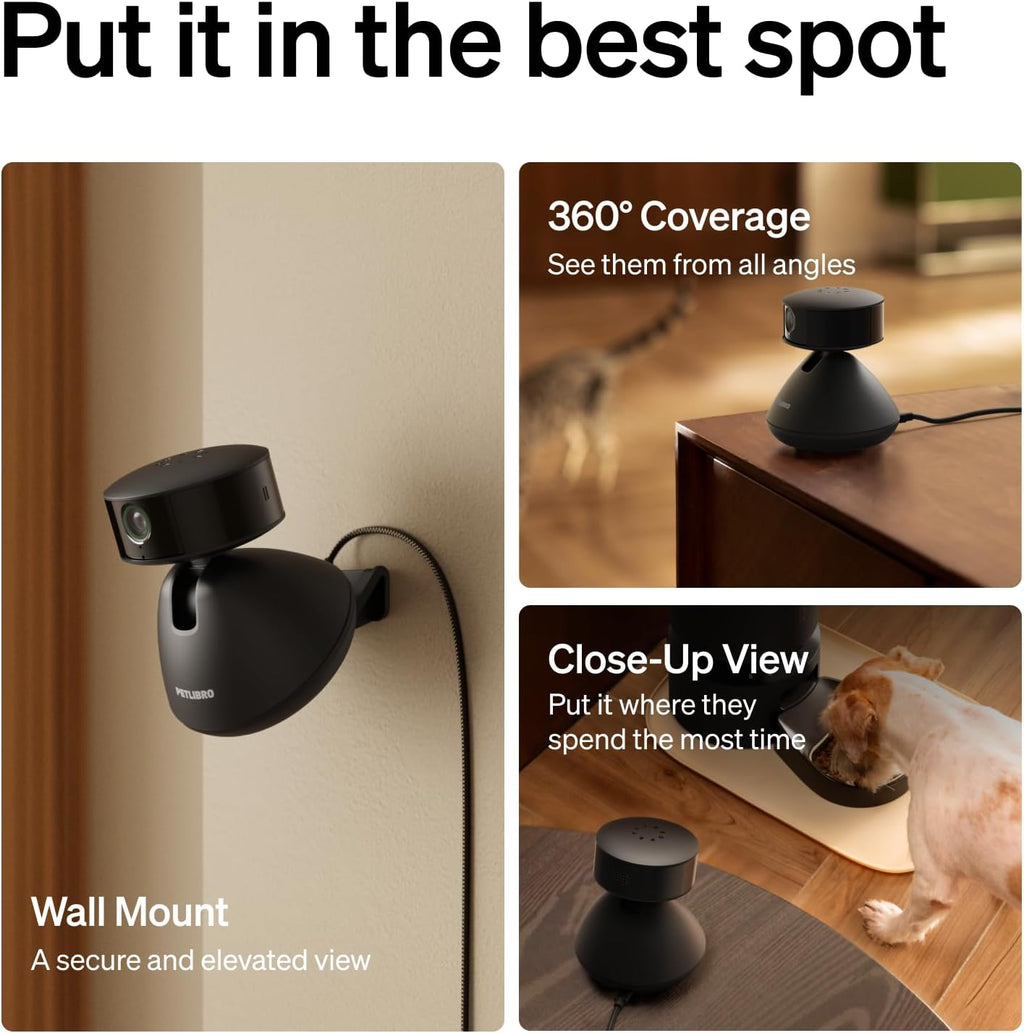 PETLIBRO Dog Camera with Phone App, 360° Auto Tracking Pet Camera Indoor with Phone App for Home Alone Pets, Cat & Puppy Camera with 2-Way Audio, Night Vision, Indoor Camera Wifi