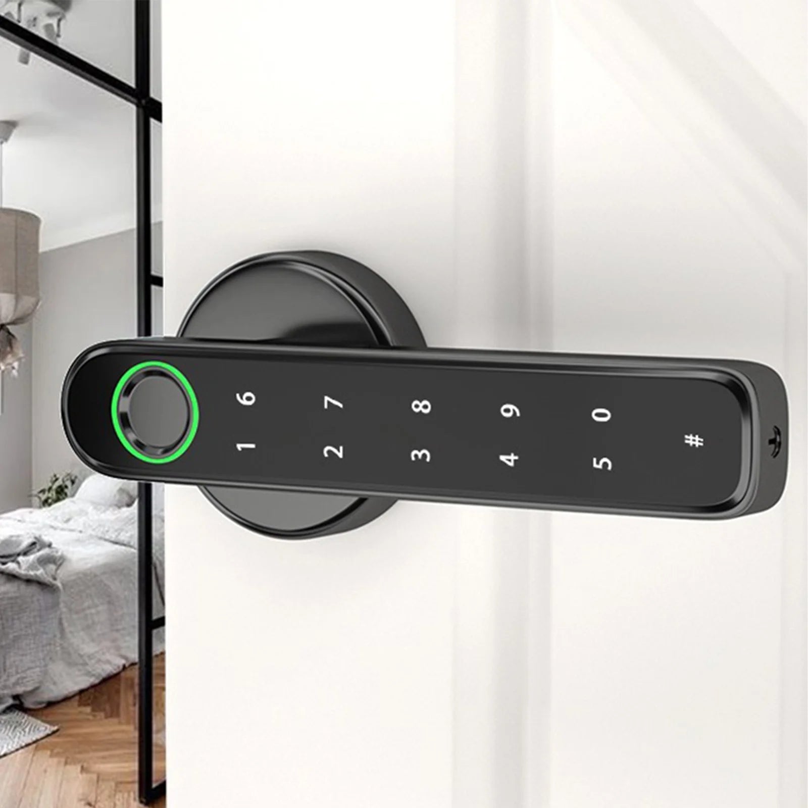 3 in 1 Smart Door Lock, Keyless Fingerprint,Password Lock,Easy Install, Keyless Entry Front Door Lock with Fingerprint,Great for Home, Apartment, Hotel and Off