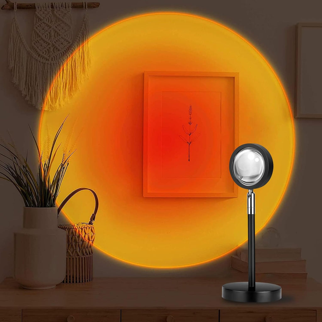 Sunset Lamp Projector Multi-Color Multi-Mode, Dimmable, Timing, Music Rhythm, Sunset Background Wonderful Visual Impact, USB Plug and Play (Remote & APP)