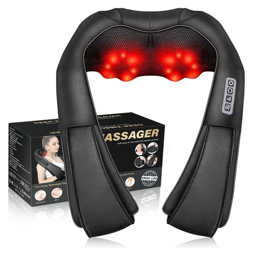 Shiatsu Neck Massager with Heat, Kneading Massage for Neck, Back & Shoulder Muscle Relief, Gift for Women Men Mom Dad, Father'S Day Mother'S Day Christmas