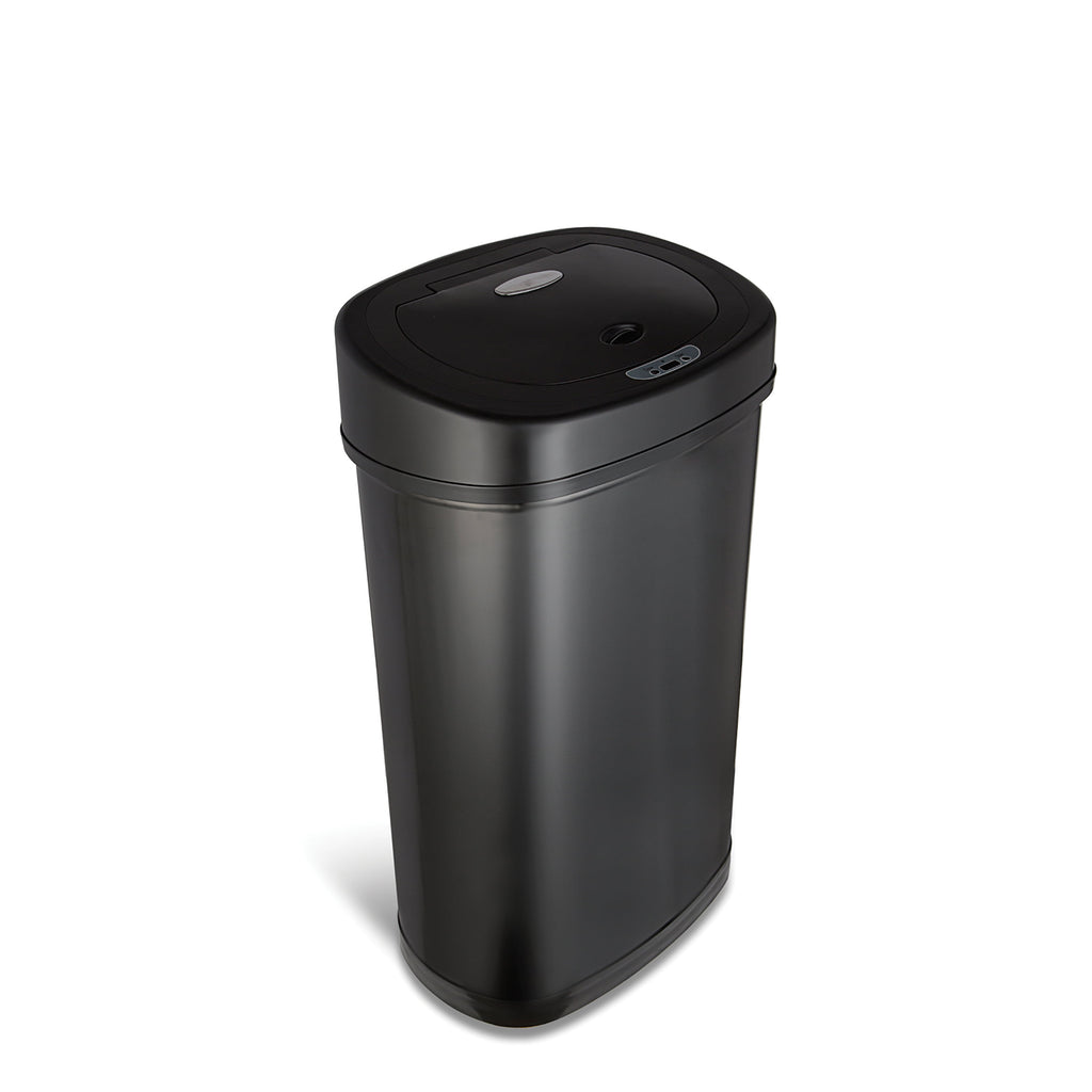 Automatic Kitchen Trash Can, 13.2 Gallon Stainless Steel Motion Sensor Garbage Bin with Soft Close Lid, Black