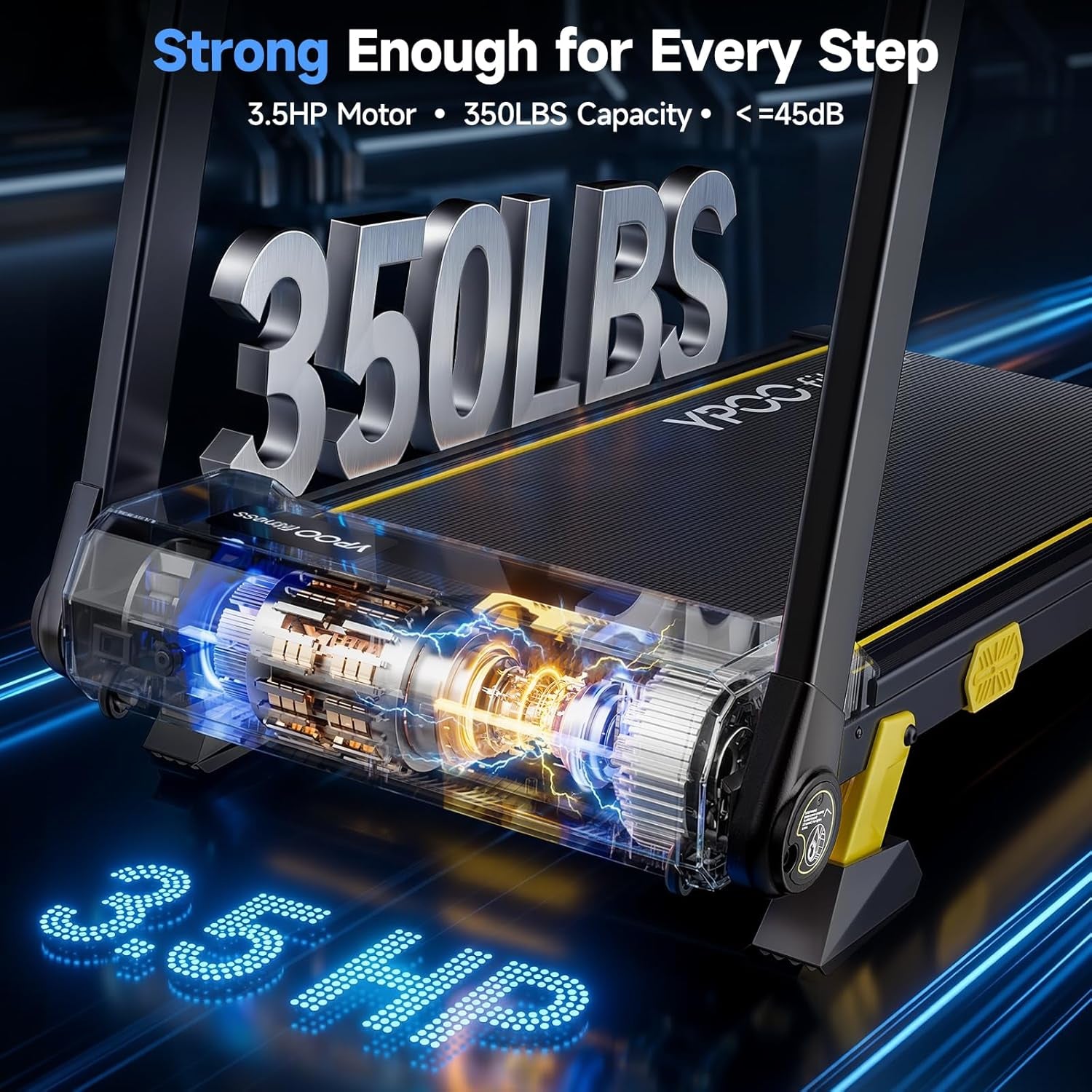 13% Incline Treadmill, Walking Pad Treadmill with Handle Bar, Portable Folding Walking Treadmills for Home with Desk & App