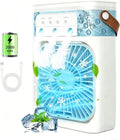 Portable Air Conditioners, 2000Mah Rechargeable Mini Air Cooler Fans, 500ML Personal Portable AC Unit with 3 Speed, 2 Spray, 7 Color, 3 Timer, Small Desktop Cooling Fan for Bedroom Office (White)