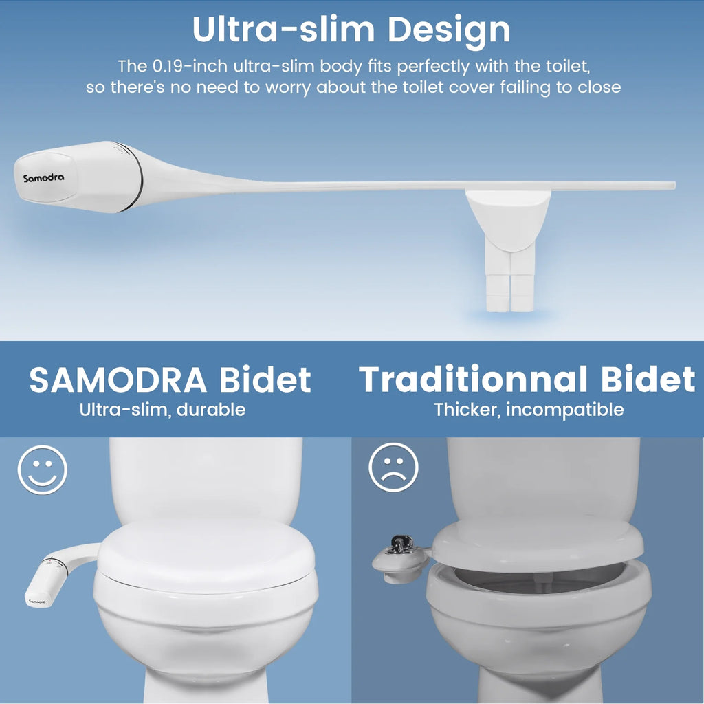 Bidet Attachment, Non-Electric Toilet Bidet Seat with Adjustable Water Pressure