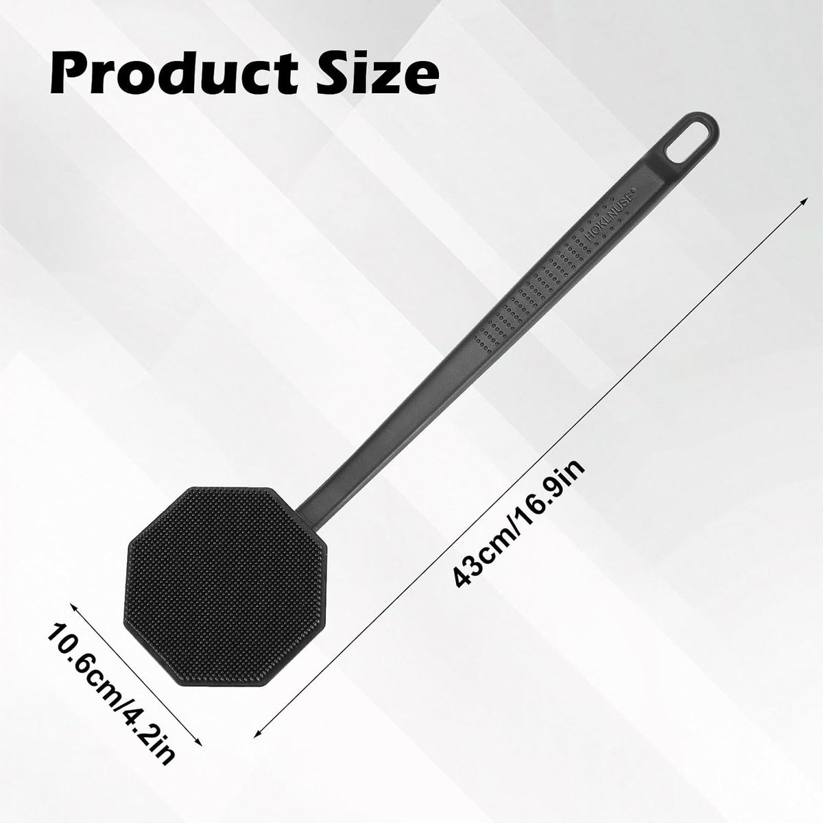Silicone Back Scrubber with Anti-Slip Long Handle Mild Exfoliating Body Shower Brush Soap Applicator Durable Back Scratcher Bath Shower Accessories for Men Women