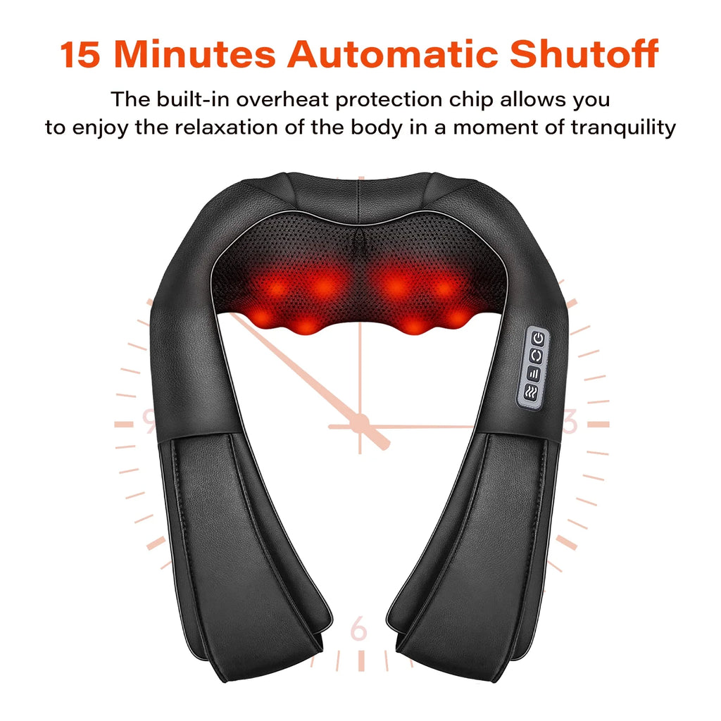 Shiatsu Neck Massager with Heat, Kneading Massage for Neck, Back & Shoulder Muscle Relief, Gift for Women Men Mom Dad, Father'S Day Mother'S Day Christmas
