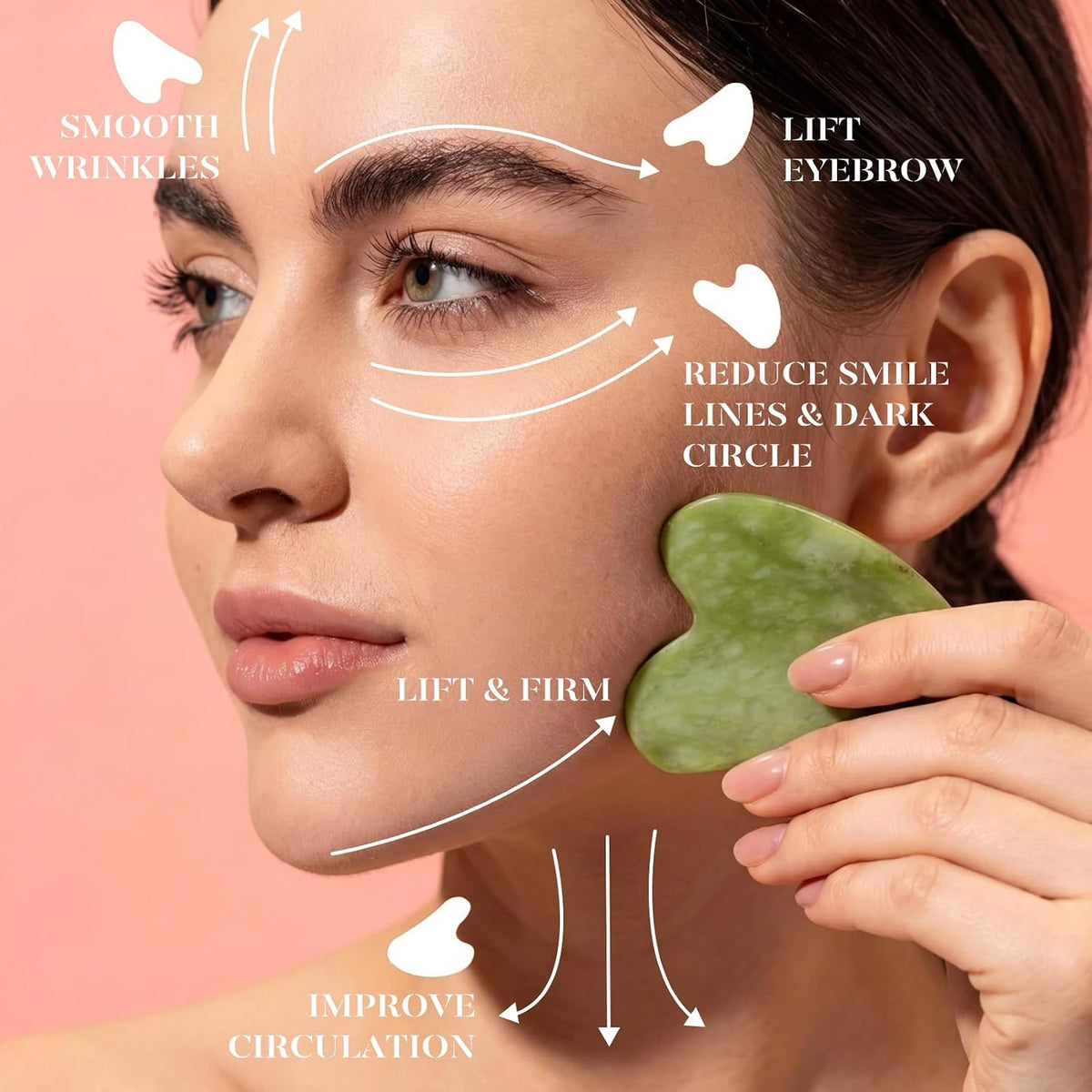 Icyme Jade Face Roller & Gua Sha Set,Self Care Gifts for Women | Facial Beauty Skin Care Tools for Home Spa & Travel Use, Cooling and Smoothing, Reduce Puffiness & Jawline Definition - Green