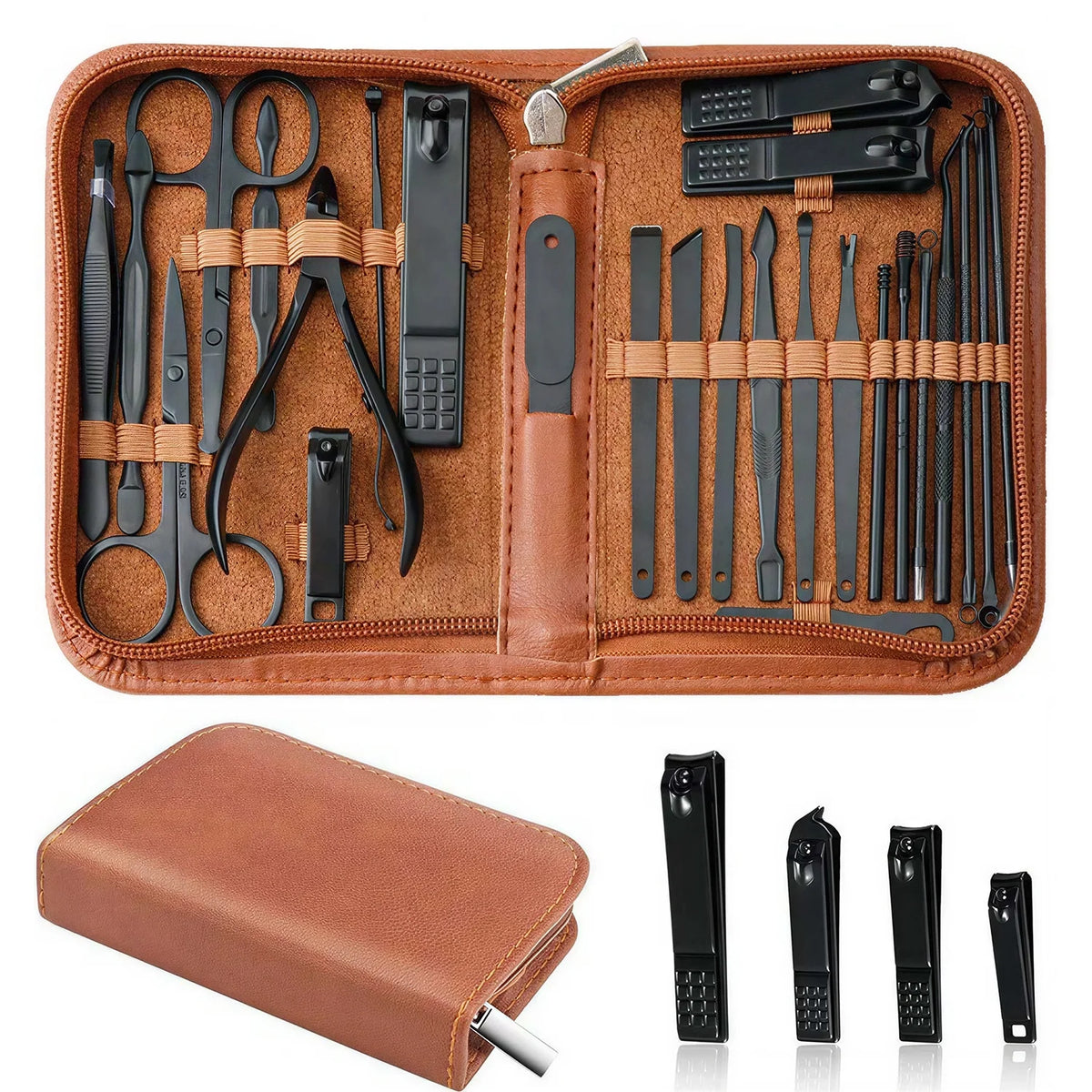 Manicure Set Professional Nail Clipper Kit 26Pcs Stainless Steel Manicure Kit, Nail Care Tools
