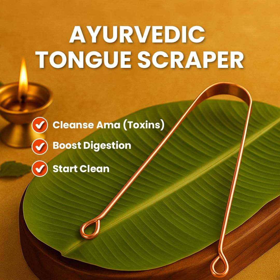 Pure Copper Tongue Scraper for Adults and Kids - 4 Pack Premium Ayurvedic Metal Tongue Cleaner Set, Fresh Breath Hygiene Support, Travel-Friendly, Usa-Based Seller