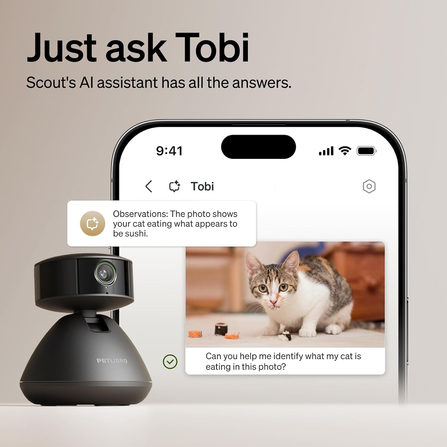 PETLIBRO Dog Camera with Phone App, 360° Auto Tracking Pet Camera Indoor with Phone App for Home Alone Pets, Cat & Puppy Camera with 2-Way Audio, Night Vision, Indoor Camera Wifi