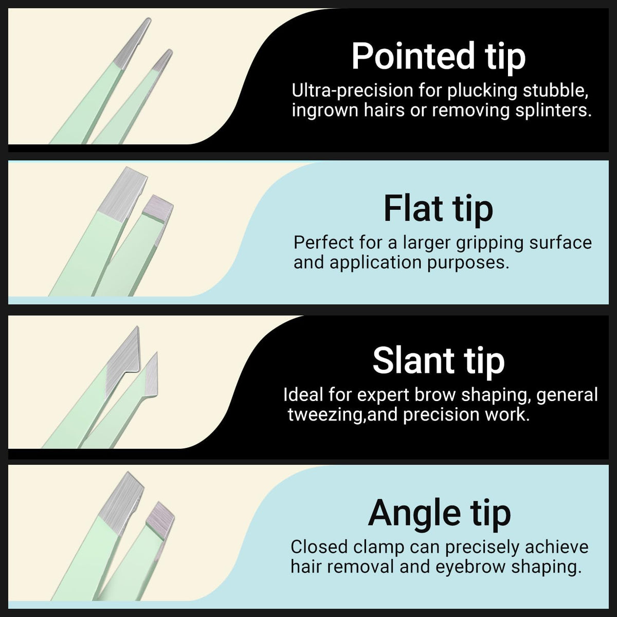 Tweezers for Women, 8 in 1 Eyebrow Kit with Tweezers, Trimmer, Scissor, Razor, Brush with Travel Bag, Eyebrow Shaping Kit